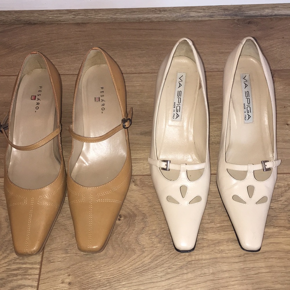 Tan and nude 1 inch heel with strap NOT A BUNDLE!